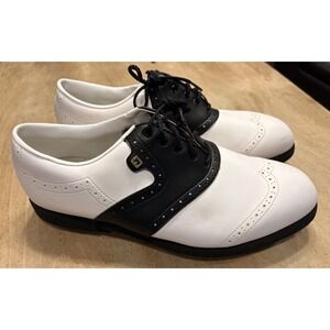 FootJoy FJ Mens Classics Golf Shoes Size 12 M GreenJoys #45070 Black White